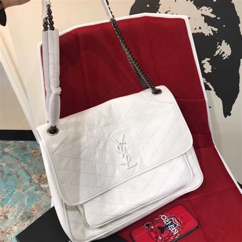 ysl niki white contrasting stitch|ysl handbags niki.